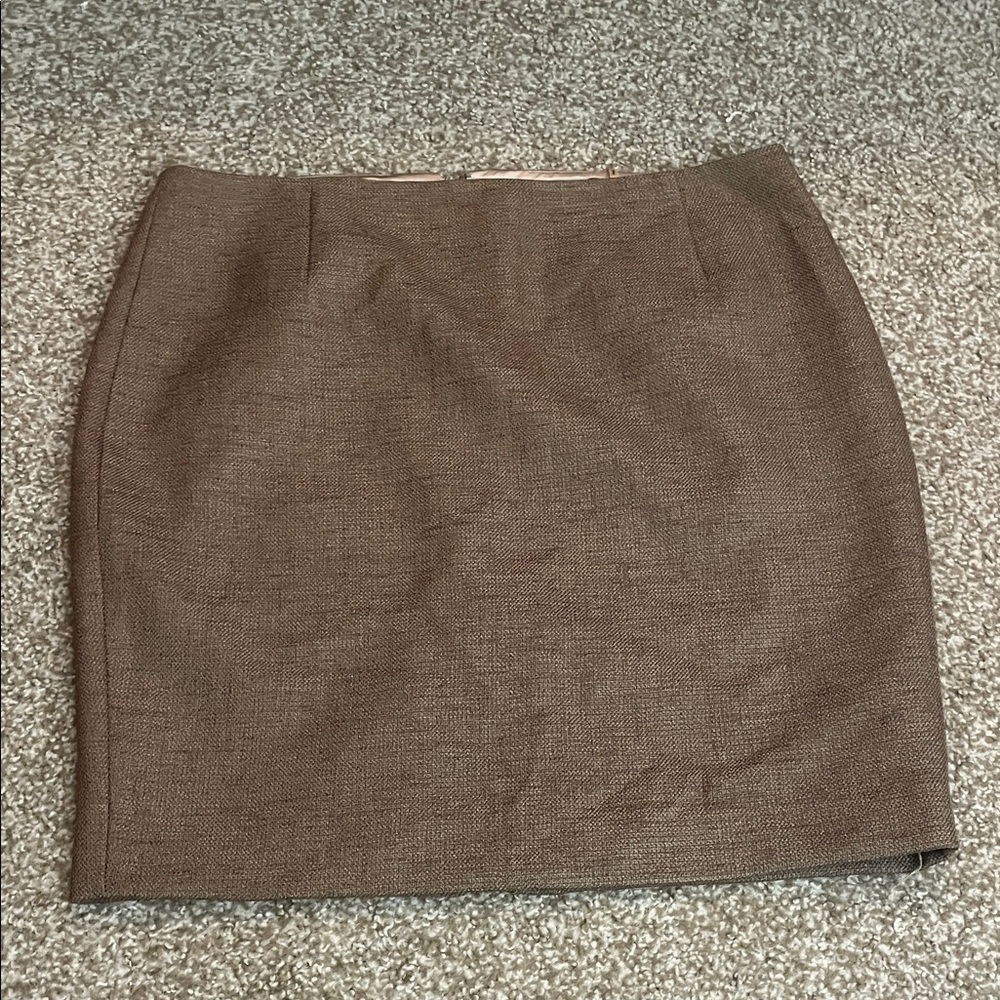 Tahari Brown Woven Pencil Skirt